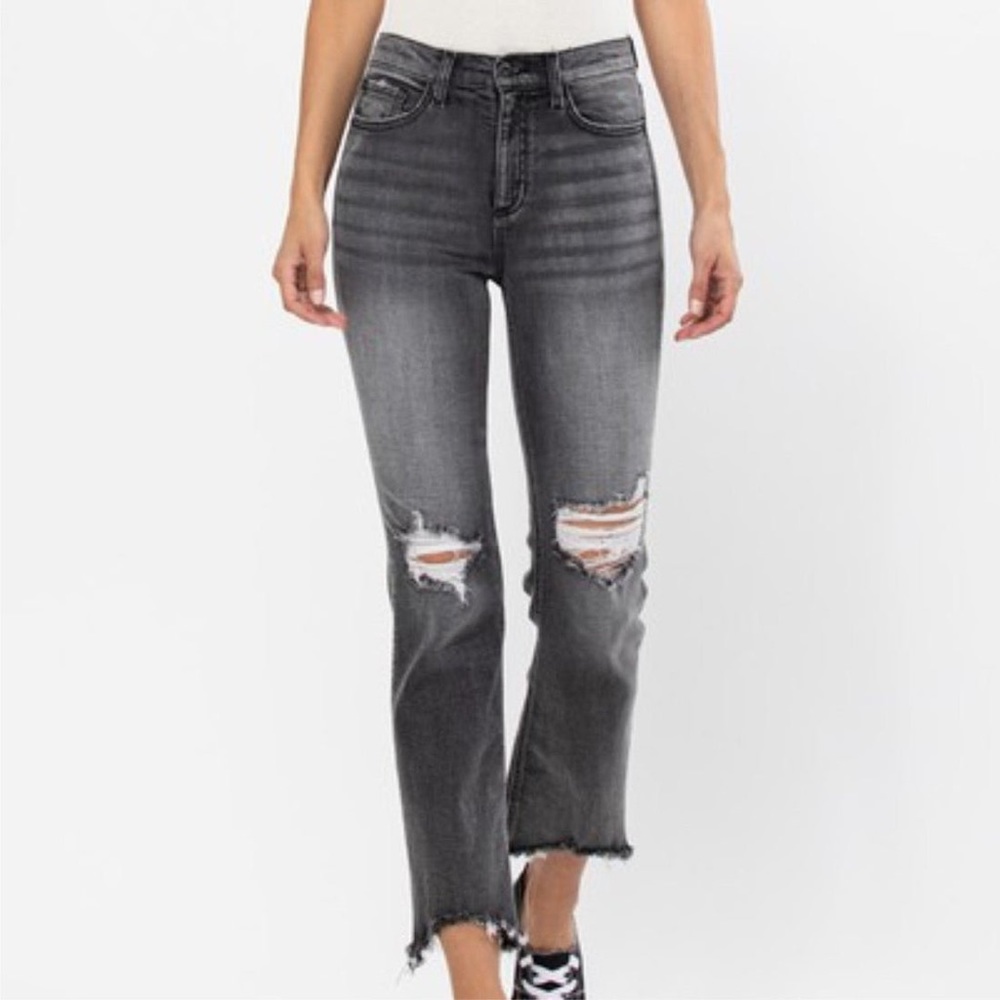 Sneak Peek Black High Rise Straight Leg Jeans
